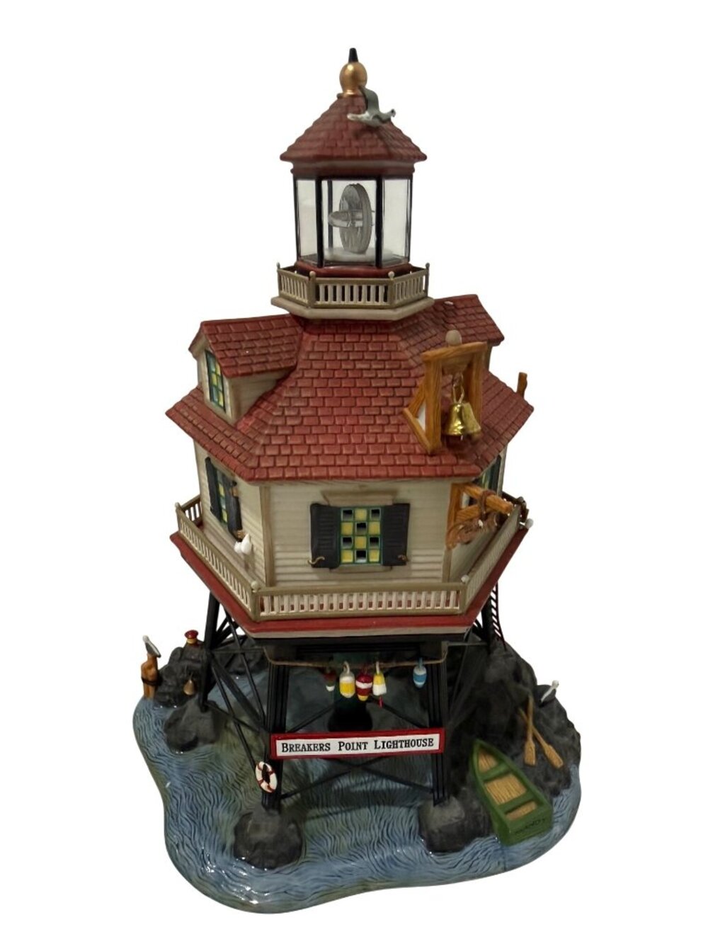 Dept 56 Breakers Point Lighthouse New England Village Porcelain Lighted Display